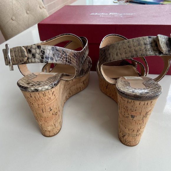 Salvatore Ferragamo Women Persy Wedges 9B - Picture 6 of 7